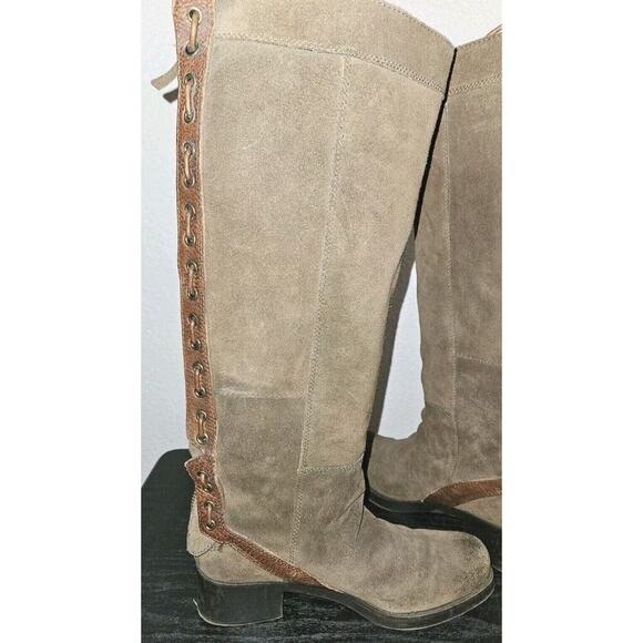 Nine West Vintage America Collection Suede Knee High Size 9 M Brown Rear Zip - Picture 11 of 16